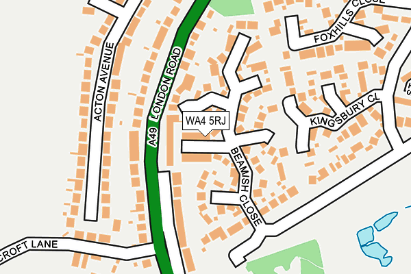 WA4 5RJ map - OS OpenMap – Local (Ordnance Survey)