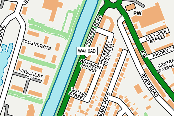 WA4 6AD map - OS OpenMap – Local (Ordnance Survey)