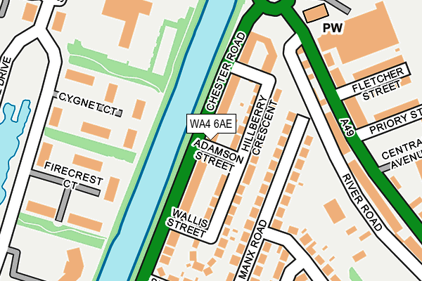 WA4 6AE map - OS OpenMap – Local (Ordnance Survey)