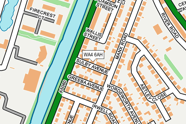 WA4 6AH map - OS OpenMap – Local (Ordnance Survey)