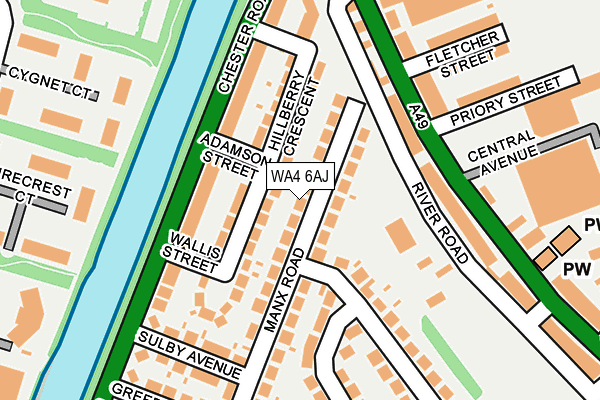 WA4 6AJ map - OS OpenMap – Local (Ordnance Survey)