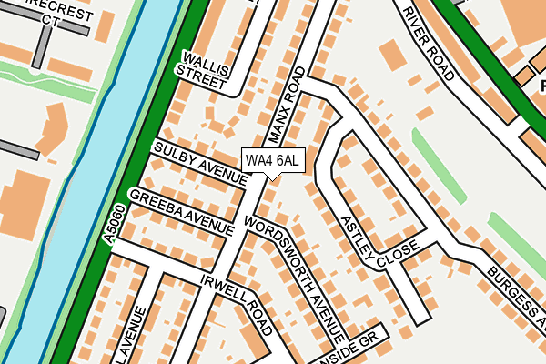 WA4 6AL map - OS OpenMap – Local (Ordnance Survey)