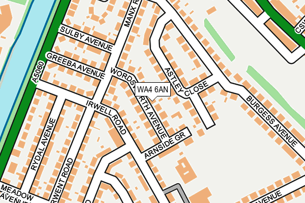 WA4 6AN map - OS OpenMap – Local (Ordnance Survey)