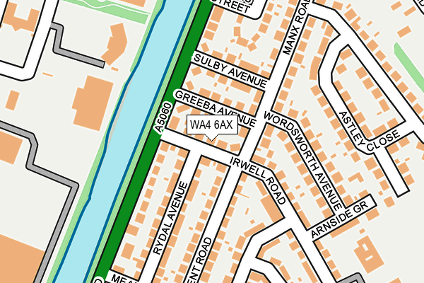 WA4 6AX map - OS OpenMap – Local (Ordnance Survey)