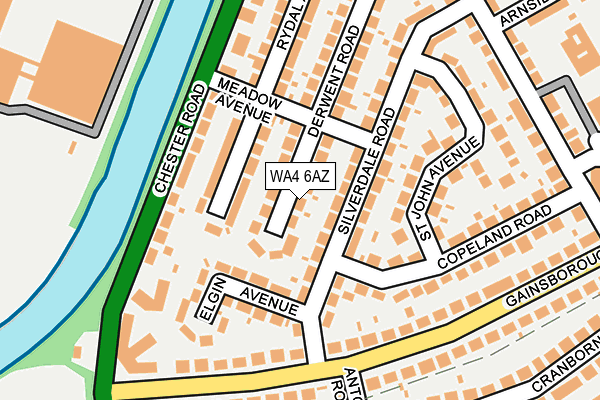WA4 6AZ map - OS OpenMap – Local (Ordnance Survey)