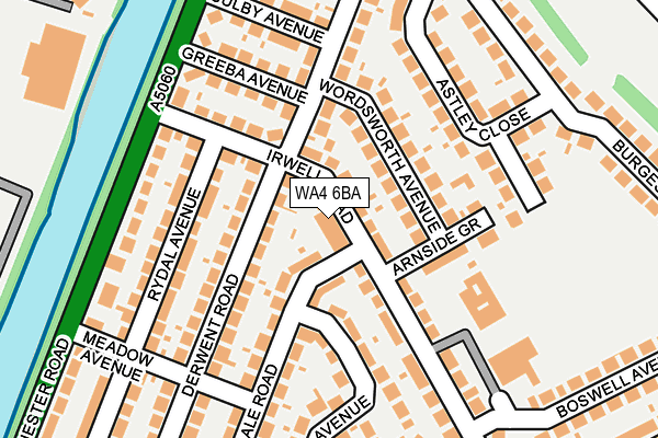 WA4 6BA map - OS OpenMap – Local (Ordnance Survey)