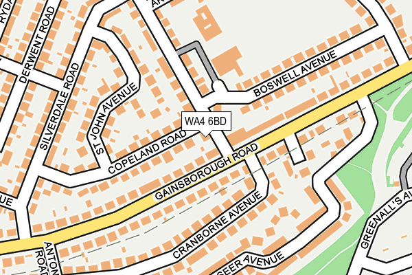 WA4 6BD map - OS OpenMap – Local (Ordnance Survey)