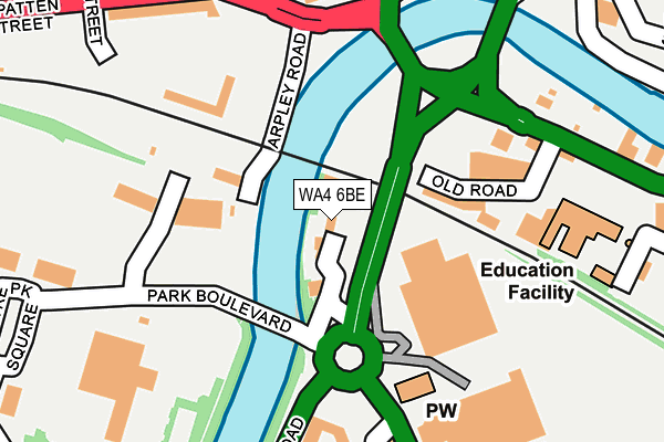 WA4 6BE map - OS OpenMap – Local (Ordnance Survey)