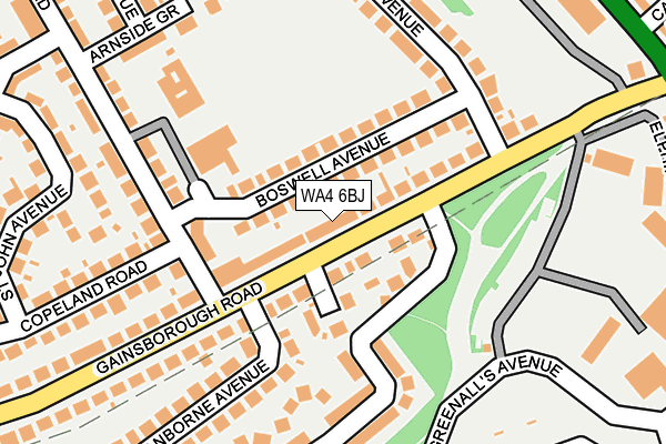 WA4 6BJ map - OS OpenMap – Local (Ordnance Survey)