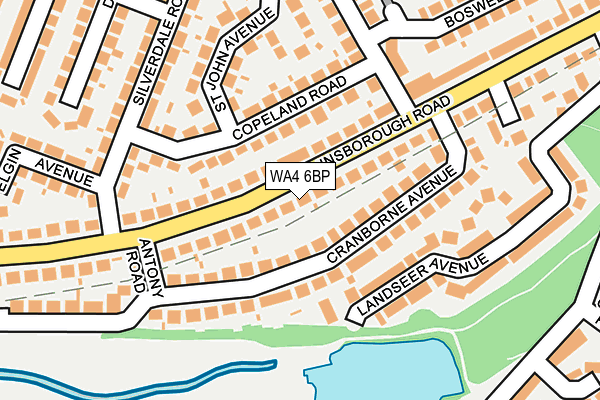 WA4 6BP map - OS OpenMap – Local (Ordnance Survey)