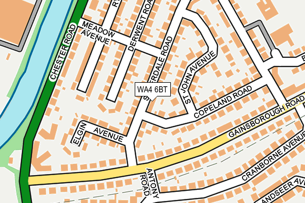 WA4 6BT map - OS OpenMap – Local (Ordnance Survey)