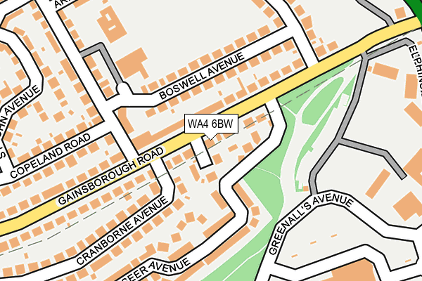 WA4 6BW map - OS OpenMap – Local (Ordnance Survey)