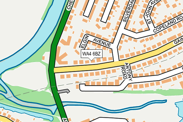 WA4 6BZ map - OS OpenMap – Local (Ordnance Survey)