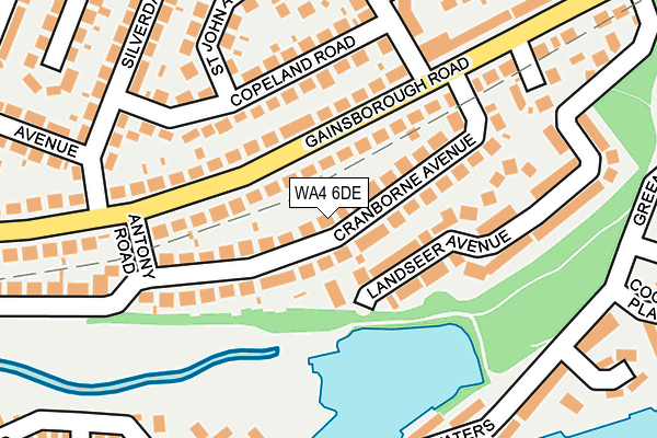 WA4 6DE map - OS OpenMap – Local (Ordnance Survey)