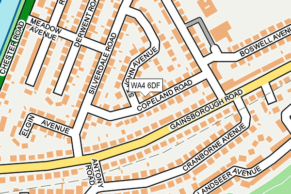WA4 6DF map - OS OpenMap – Local (Ordnance Survey)