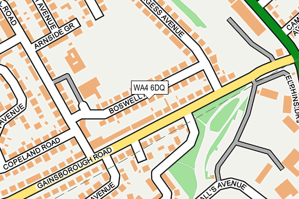 WA4 6DQ map - OS OpenMap – Local (Ordnance Survey)