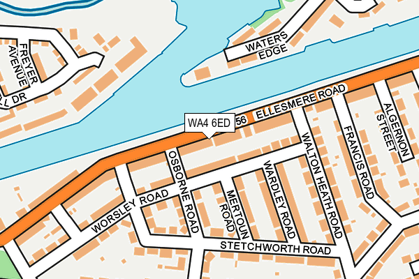 WA4 6ED map - OS OpenMap – Local (Ordnance Survey)