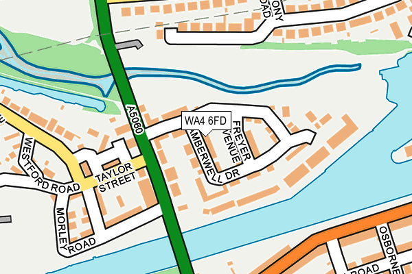 WA4 6FD map - OS OpenMap – Local (Ordnance Survey)