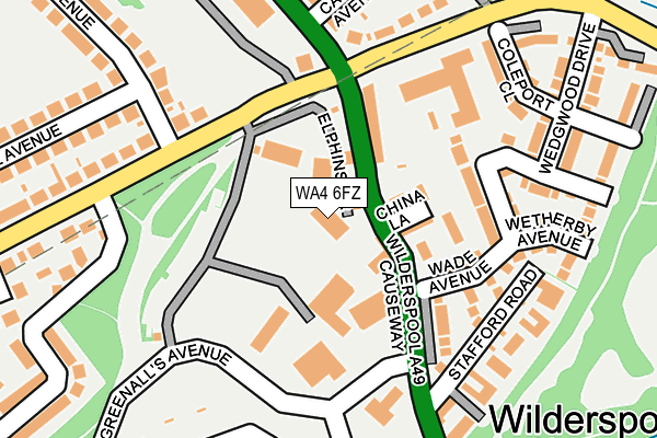 WA4 6FZ map - OS OpenMap – Local (Ordnance Survey)