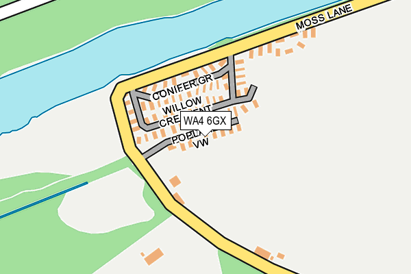 WA4 6GX map - OS OpenMap – Local (Ordnance Survey)