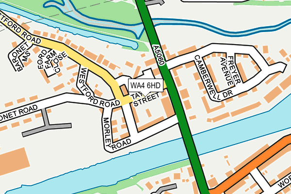 WA4 6HD map - OS OpenMap – Local (Ordnance Survey)