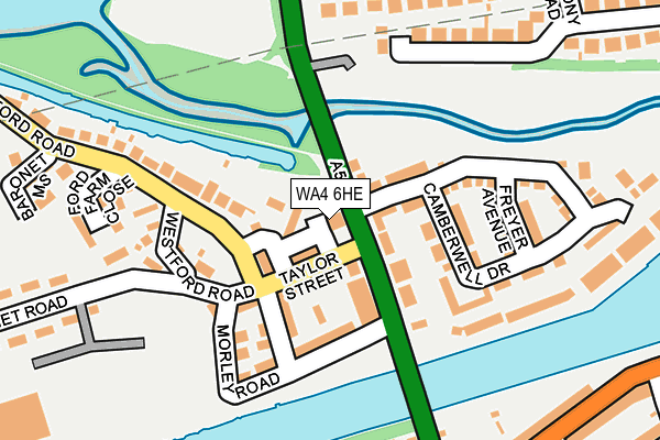 WA4 6HE map - OS OpenMap – Local (Ordnance Survey)