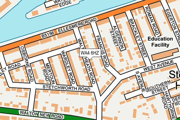 WA4 6HZ map - OS OpenMap – Local (Ordnance Survey)
