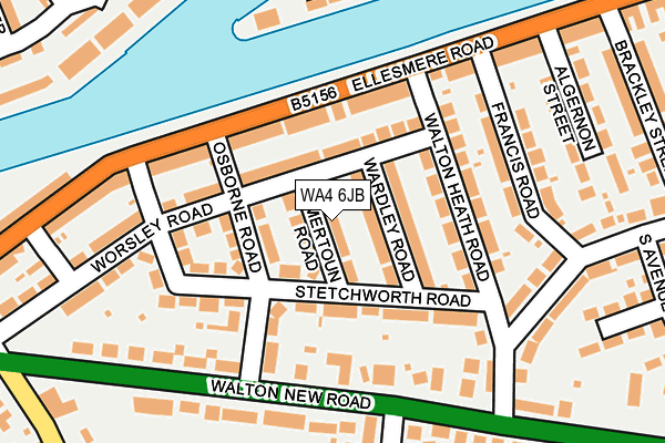 WA4 6JB map - OS OpenMap – Local (Ordnance Survey)