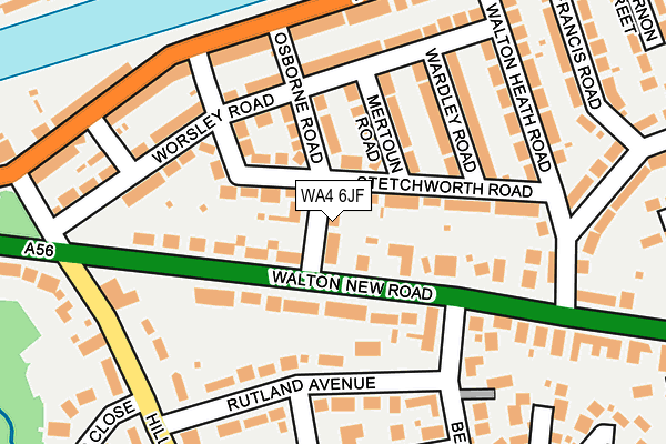 WA4 6JF map - OS OpenMap – Local (Ordnance Survey)