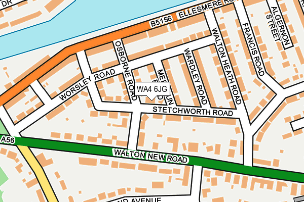 WA4 6JG map - OS OpenMap – Local (Ordnance Survey)