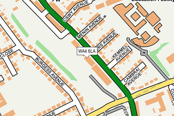 WA4 6LA map - OS OpenMap – Local (Ordnance Survey)