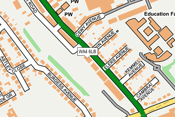 WA4 6LB map - OS OpenMap – Local (Ordnance Survey)