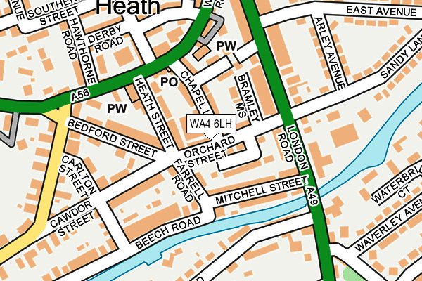WA4 6LH map - OS OpenMap – Local (Ordnance Survey)