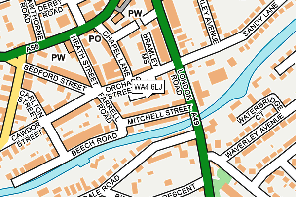 WA4 6LJ map - OS OpenMap – Local (Ordnance Survey)