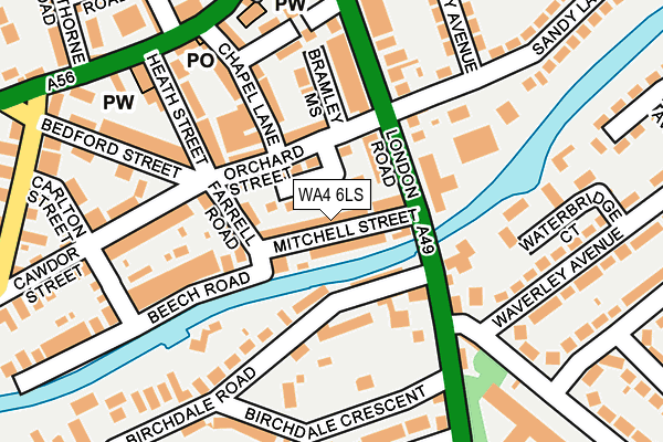 WA4 6LS map - OS OpenMap – Local (Ordnance Survey)
