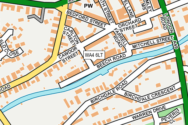 WA4 6LT map - OS OpenMap – Local (Ordnance Survey)