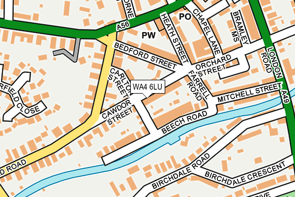 WA4 6LU map - OS OpenMap – Local (Ordnance Survey)