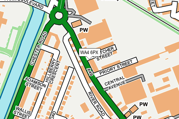 WA4 6PX map - OS OpenMap – Local (Ordnance Survey)