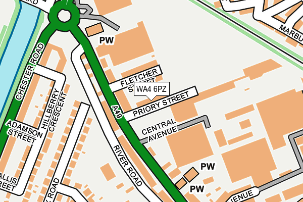 WA4 6PZ map - OS OpenMap – Local (Ordnance Survey)