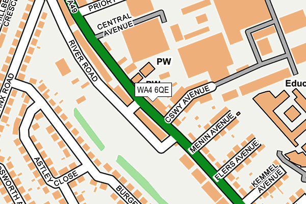 WA4 6QE map - OS OpenMap – Local (Ordnance Survey)