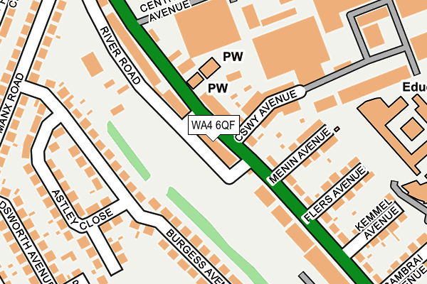 WA4 6QF map - OS OpenMap – Local (Ordnance Survey)