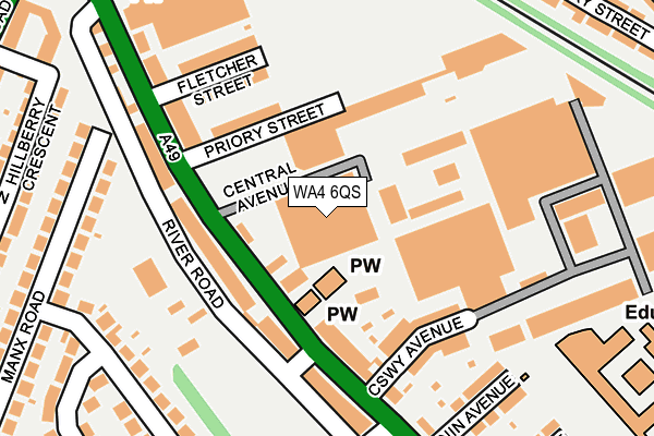 WA4 6QS map - OS OpenMap – Local (Ordnance Survey)