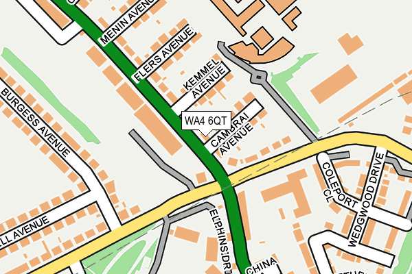 WA4 6QT map - OS OpenMap – Local (Ordnance Survey)
