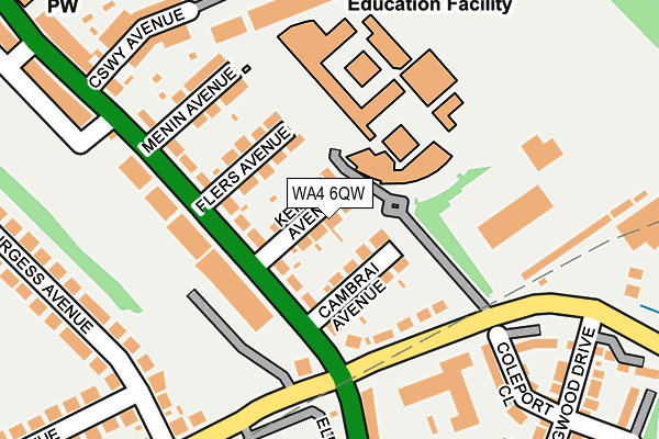 WA4 6QW map - OS OpenMap – Local (Ordnance Survey)