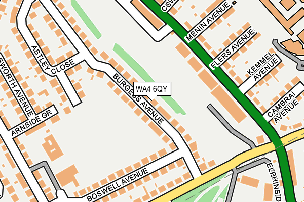 WA4 6QY map - OS OpenMap – Local (Ordnance Survey)