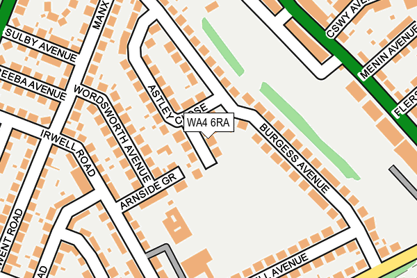 WA4 6RA map - OS OpenMap – Local (Ordnance Survey)