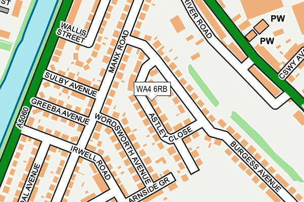 WA4 6RB map - OS OpenMap – Local (Ordnance Survey)