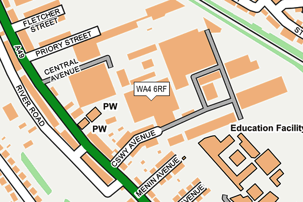 WA4 6RF map - OS OpenMap – Local (Ordnance Survey)