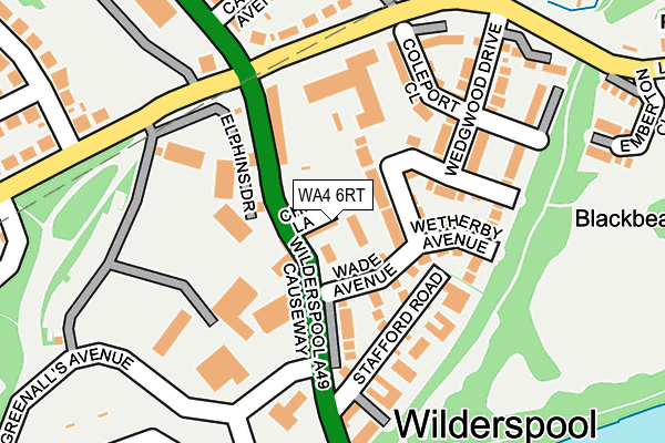 WA4 6RT map - OS OpenMap – Local (Ordnance Survey)