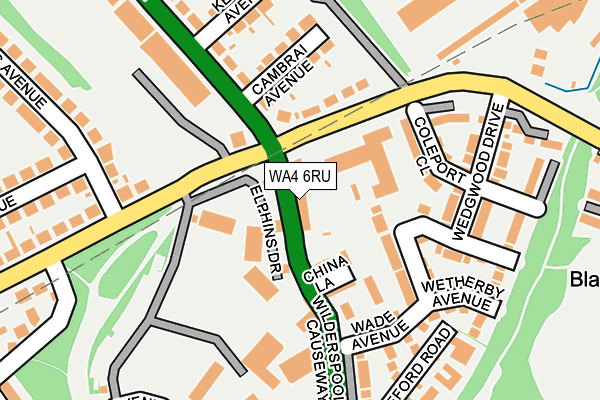 WA4 6RU map - OS OpenMap – Local (Ordnance Survey)